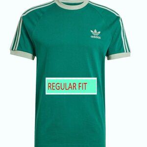Adidas Classics Original 3 Stripes Tee Shirt Trefoil Retro Men Green Brand New